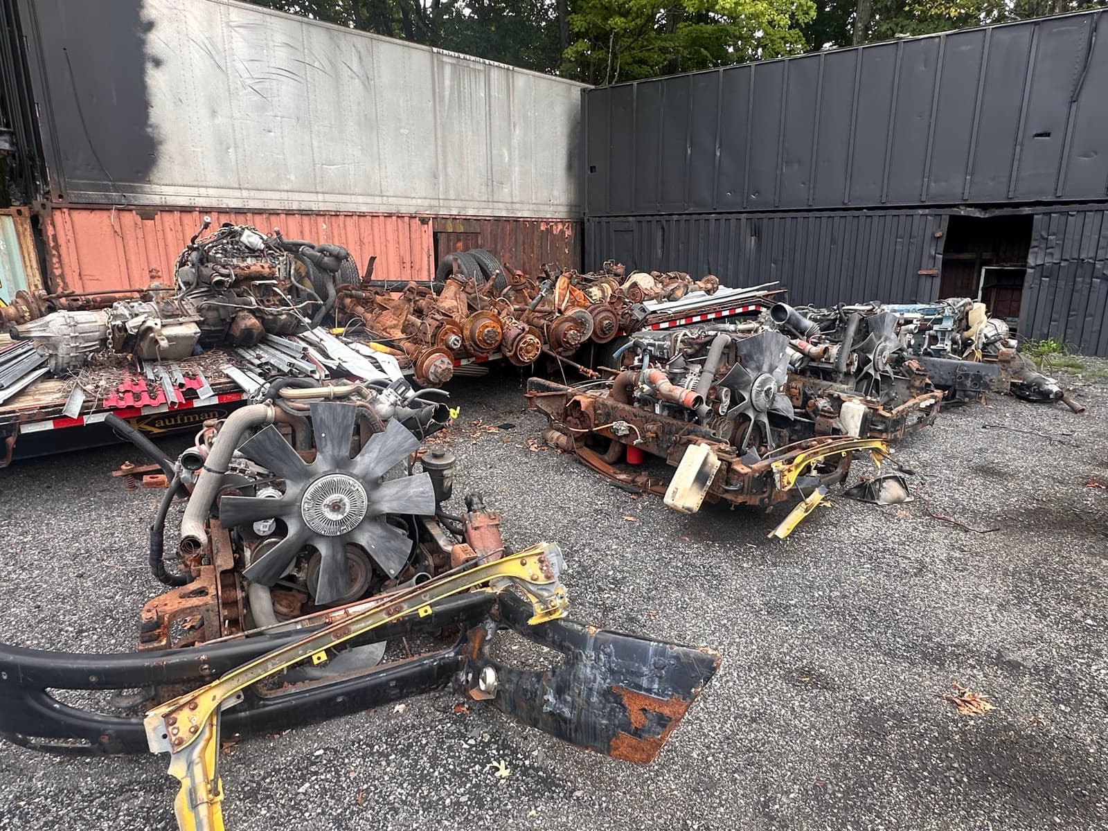 Engine and drivetrain cores laid out at the AMR yard
