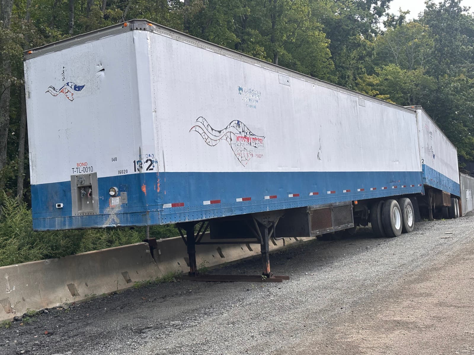Retired semi-trailers lined up for recycling at the AMR yard
